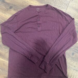 J. Crew Men's Long-Sleeve Henley - Maroon